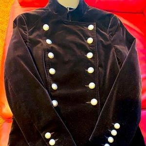 Theory Double Breasted Velour Blazer